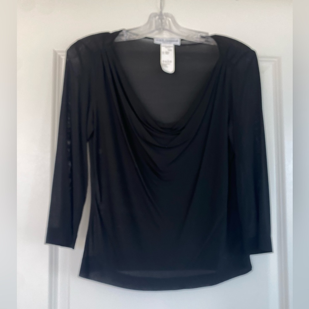 Dolce & Gabbana drape front 3/4 sleeve jersey top.